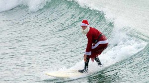 surfing santa